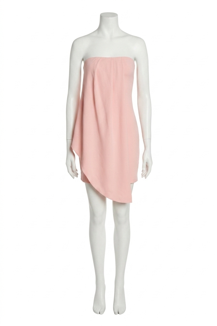 NEW SUSANA MONACO asymmetrical pleat tube dress in ballet slipper